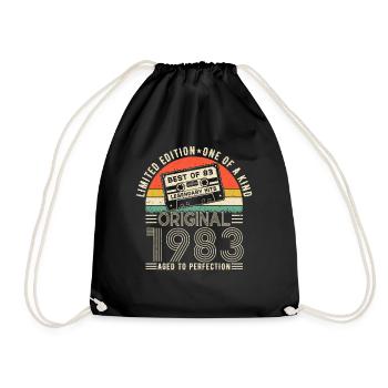 Vintage Birthday 1983 - Drawstring Bag - black - Front