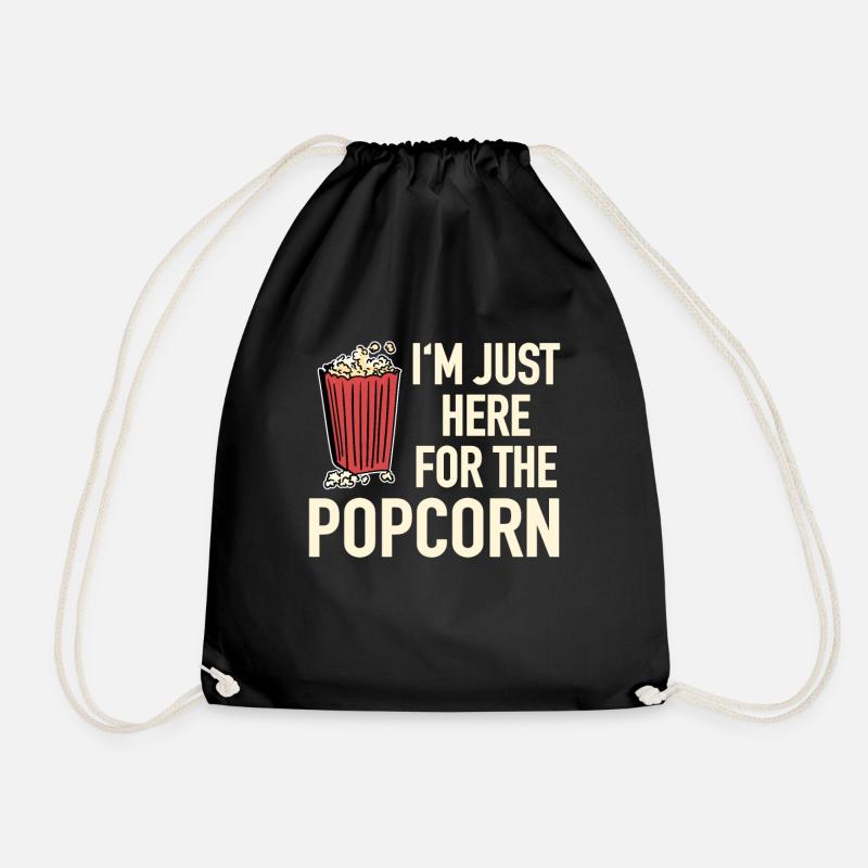 I'm Just Here For The Popcorn Kinoabend Snackabend - Turnbeutel - Schwarz