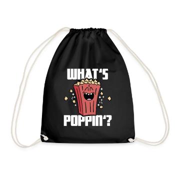 Qu’est-ce que Poppin, Soirée cinéma, Soirée cinéma, Popcorn - Sac de sport léger - noir - Devant