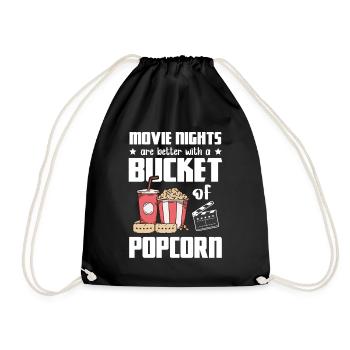Les soirées cinéma sont meilleures : un seau de pop-corn - Sac de sport léger - noir - Devant