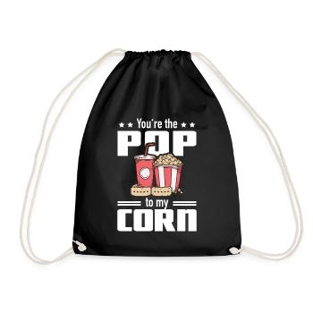 Lustiger Popcorn Spruch - Pop To My Corn - Turnbeutel - Schwarz - Vorne