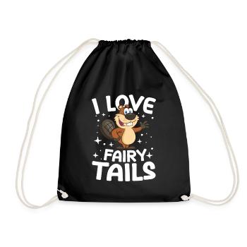I Love Fairy Tails Biber - Turnbeutel - Schwarz - Vorne