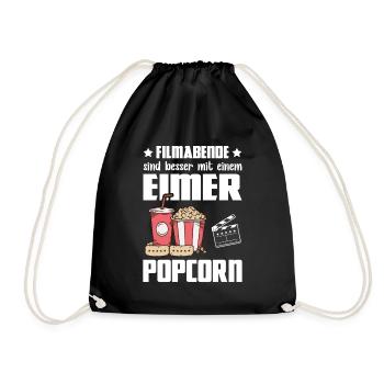 Funny Popcorn - Soirées cinéma Meilleur seau de pop-corn - Sac de sport léger - noir - Devant