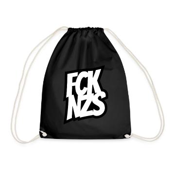 FCK NZS - Gegen Rechts - Nie wieder ist jetzt - Turnbeutel - Schwarz - Vorne