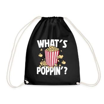 Qu’est-ce que Poppin, Soirée cinéma, Soirée cinéma, Popcorn - Sac de sport léger - noir - Devant