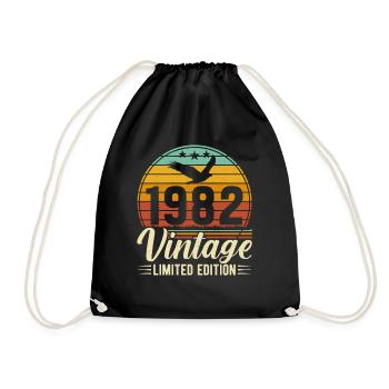 Kreatives 1982 Jahrgang Vintage Design - Turnbeutel - Schwarz - Vorne