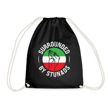Signe de la main italienne entouré de stunas - Sac de sport léger - noir - Devant