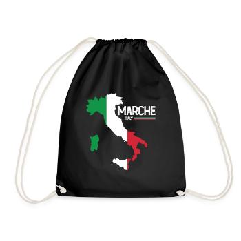 Marche Italy Marche Map Regions Italy - Drawstring Bag - black - Front
