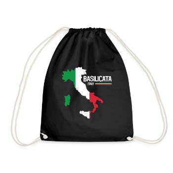 Basilicata Italy Landkarte Regionen Italien - Turnbeutel - Schwarz - Vorne