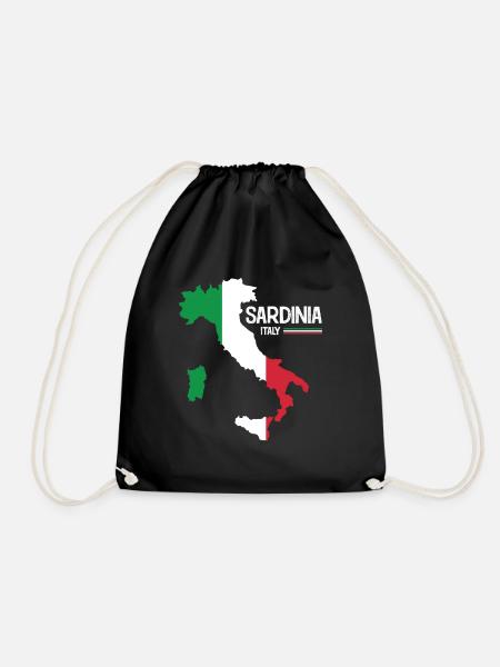 Sardinia Italy Sardinien Landkarte Region Italien - Turnbeutel - Schwarz