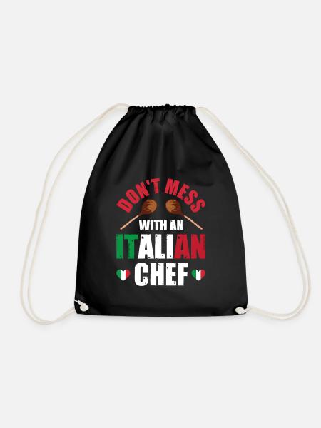 Don't Mess Italian Chef Italienische Küche - Turnbeutel - Schwarz