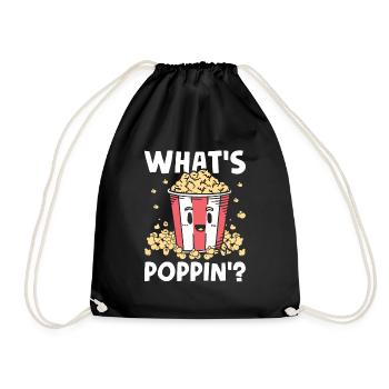 Süßes Popcorn - Poppin Kinoabend Popcorn Liebhaber - Turnbeutel - Schwarz - Vorne