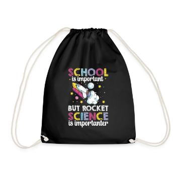 Aerospace Engineer School Important Rocket Science - Drawstring Bag - black - Front