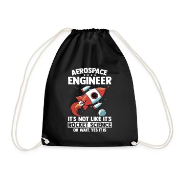 Aerospace Engineer Rocket Science Gift - Drawstring Bag - black - Front