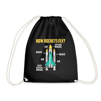 Comment les fusées volent Cadeau magique de navette spatiale aérienne - Sac de sport léger - noir - Devant