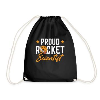 Proud Rocket Scientist Planet Space Gift - Drawstring Bag - black - Front