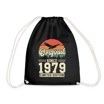 Unique 1995 Vintage Retro Design - Drawstring Bag - black - Front