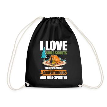 I Love Girls Scouts Adventurous Free-Spirited - Turnbeutel - Schwarz - Vorne