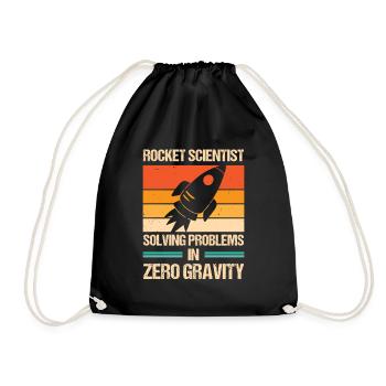Rocket Scientist Retro Zero Gravitiy Vintage - Drawstring Bag - black - Front