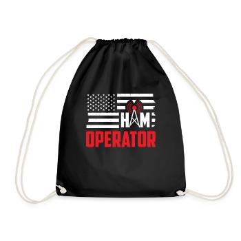 Ham Operator USA Flagge Moderator Radio Geschenk - Turnbeutel - Schwarz - Vorne