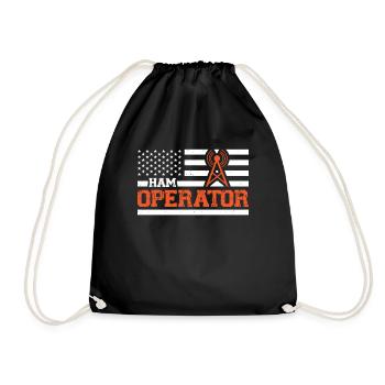 Ham Operator USA Flagge Moderator Radio Geschenk - Turnbeutel - Schwarz - Vorne