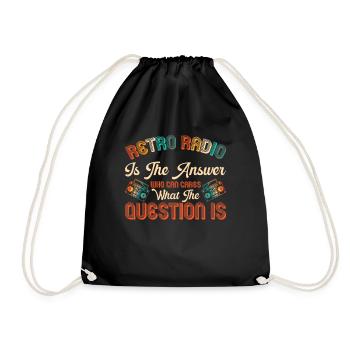 Retro Radio Presenter Vintage Radio Show Gift - Drawstring Bag - black - Front