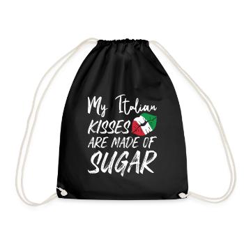 Italian Kisses Are Made Of Sugar Italienisch Kuss - Drawstring Bag - black - Front