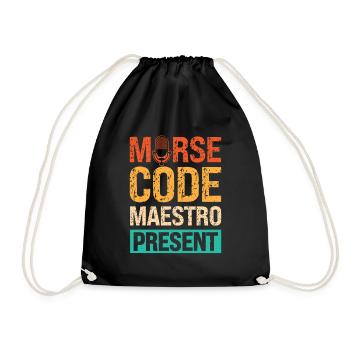 Radio Presenter Vintage Morse Code Expert - Drawstring Bag - black - Front
