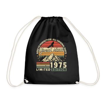 Legendary 1975 Vintage Birth Year - Turnbeutel - Schwarz - Vorne