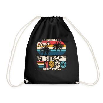 Legendary 1980 Vintage - Turnbeutel - Schwarz - Vorne