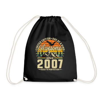 Vintage 2007: Legendary Birth Year Retro Tee - Turnbeutel - Schwarz - Vorne