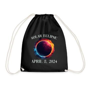 Sonnenfinsternis 8. April 2024 - Turnbeutel - Schwarz - Vorne