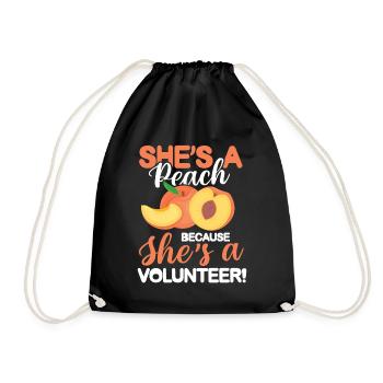 She's A Peach Because She's A Volunteer - Turnbeutel - Schwarz - Vorne