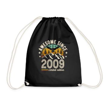 Vintage 2009: Retro Birthday Legend - Turnbeutel - Schwarz - Vorne