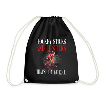Hockey Sticks and Lipsticks für - Turnbeutel - Schwarz - Vorne