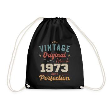 März 1973 Jahrgang geboren Vintage Geburtstag - Turnbeutel - Schwarz - Vorne