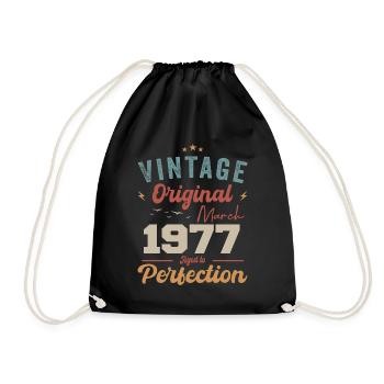 Mars 1977 Vintage Born Vintage Anniversaire - Sac de sport léger - noir - Devant