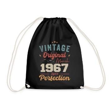 März 1967 Jahrgang geboren Vintage Geburtstag - Turnbeutel - Schwarz - Vorne