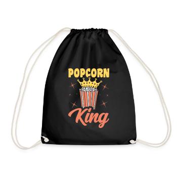 Popcorn King Lustiges Popped Corn Geschenk - Turnbeutel - Schwarz - Vorne