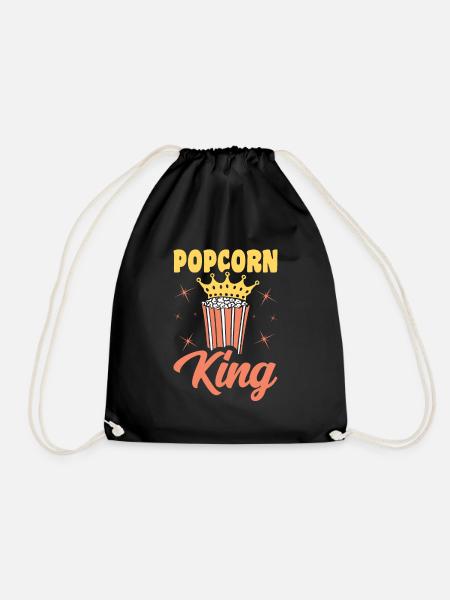 Popcorn King Lustiges Popped Corn Geschenk - Turnbeutel - Schwarz