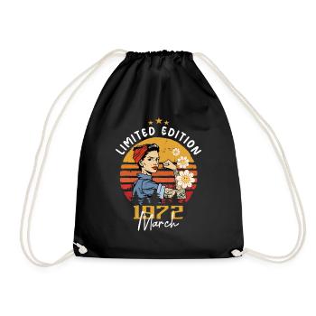 Femmes nées en mars 1972 Anniversaire 1972 - Sac de sport léger - noir - Devant