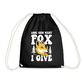 Look How Many Fox I Give für einen Fuchs Fan - Turnbeutel - Schwarz - Vorne