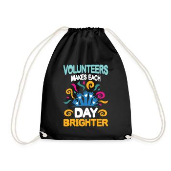 Volunteers Makes Each Day Brighter - Turnbeutel - Schwarz - Vorne