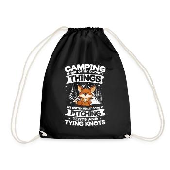 Camping is one of my Favorite Things für einen - Turnbeutel - Schwarz - Vorne