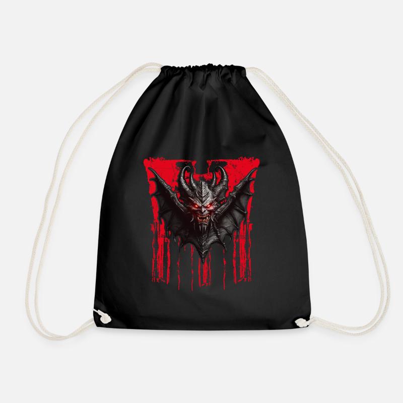 Devilish Bat Devil - Drawstring Bag - black
