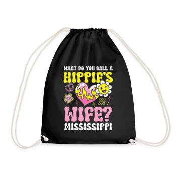 Hippie's Wife Mississippi für einen Hippie - Turnbeutel - Schwarz - Vorne