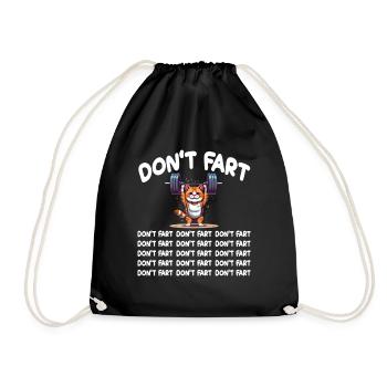 Lustige Katze Gym Don't Fart Weightlifting Furz - Turnbeutel - Schwarz - Vorne