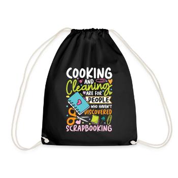 Cooking And Cleaning Discovered Scrapbooking - Turnbeutel - Schwarz - Vorne