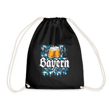 Servus - Gruß aus Bayern - meine Heimat - Turnbeutel - Schwarz - Vorne