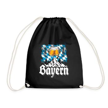 Servus - Gruß aus Bayern - meine Heimat - Turnbeutel - Schwarz - Vorne